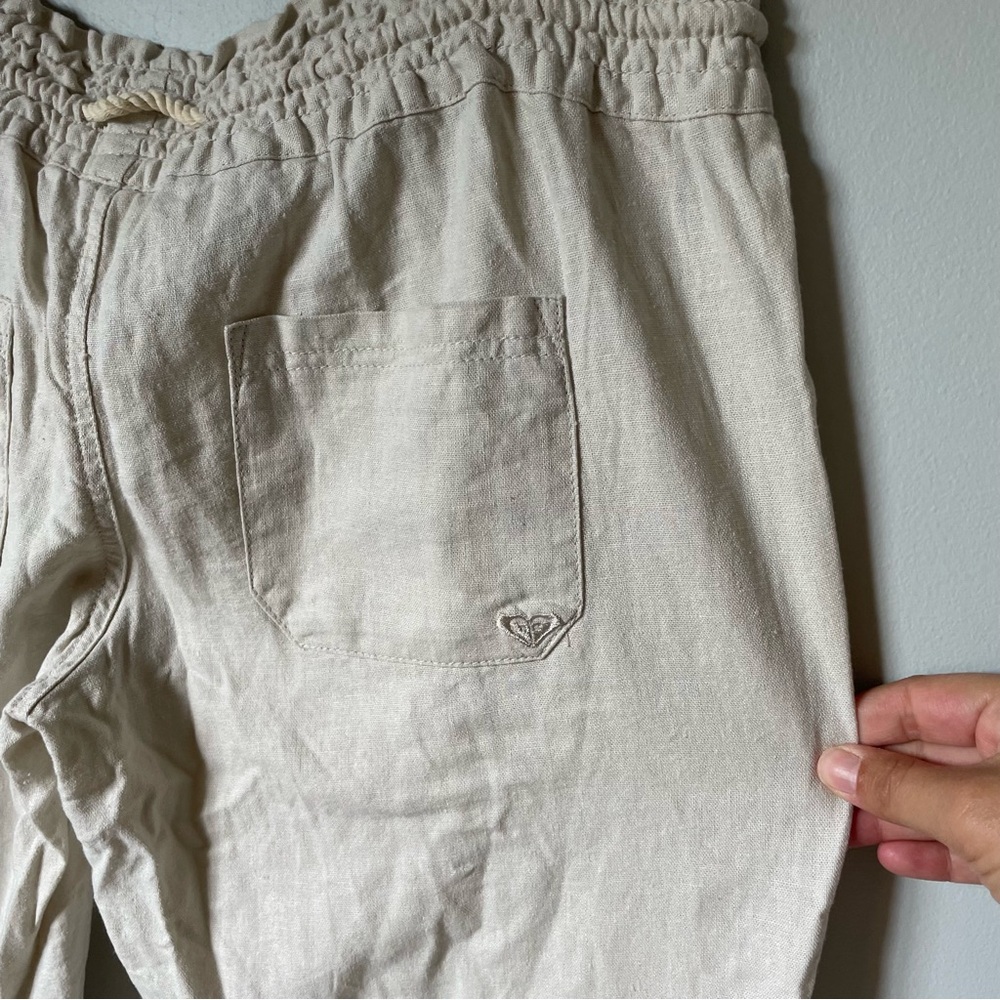 Roxy Oceanside Linen Blend Low-Rise Flare Pants Size Large - Picture 6 of 9